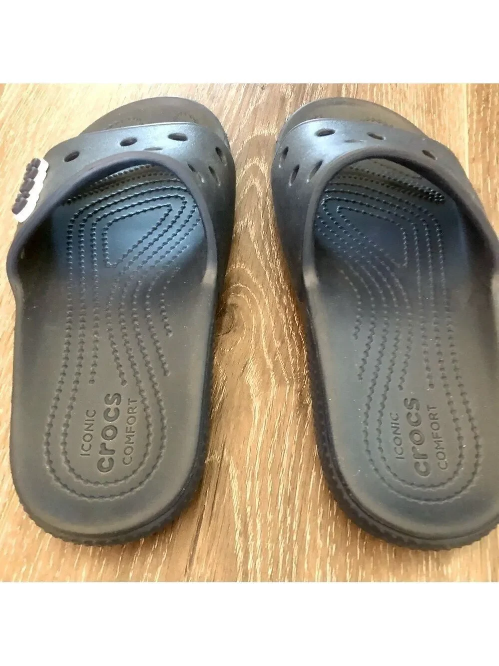 CROCS Classic II Slide Sandals Navy Blue men’s 3/women’s 5 with crocs charm